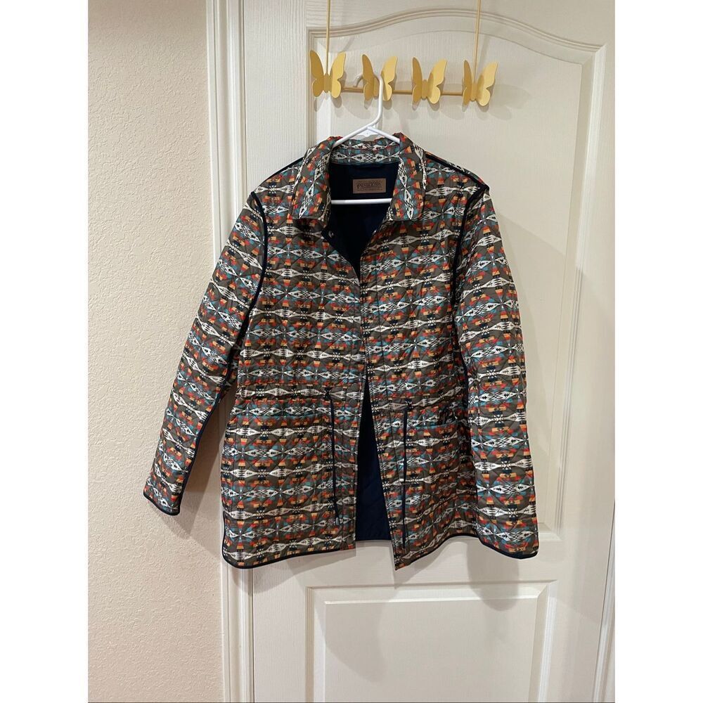 Pendleton Women's Southwestern Print Reversible Snap Button Jacket Women's Sz XL - Picture 2 of 13